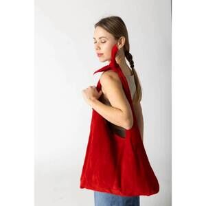 NEW RISA women's knot suede tote bag in red